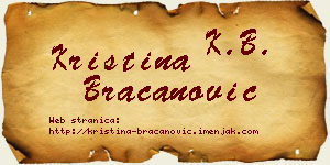 Kristina Bracanović vizit kartica